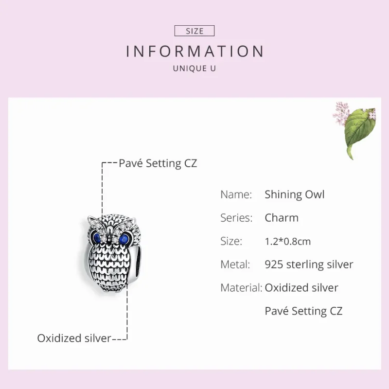 (zdjęcie do) Charms Typu Pandora Shining Sowa - SCC1607 - Wyświetl 7