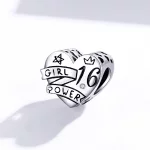 Charms Typu Pandora Siła dziewczyn Słodki 16 - SCC1437