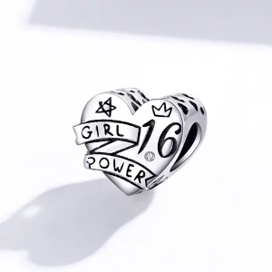 Charms Typu Pandora Siła dziewczyn Słodki 16 - SCC1437