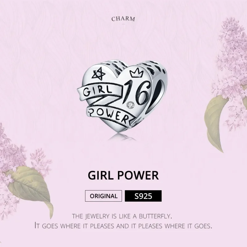 (zdjęcie do) Charms Typu Pandora Siła dziewczyn Słodki 16 - SCC1437 - Wyświetl 6