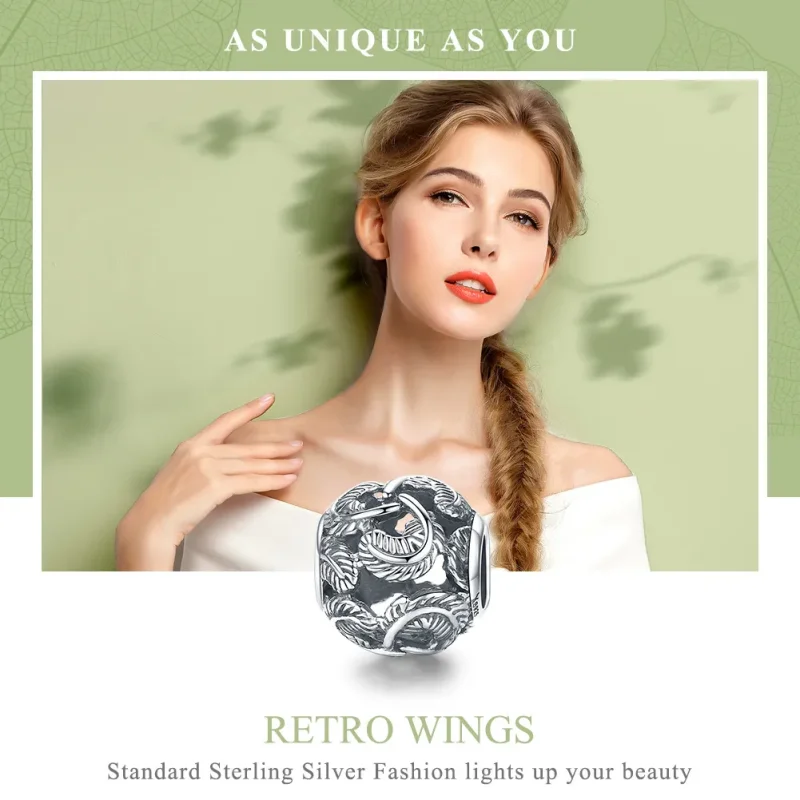 (zdjęcie do) Charms Typu Pandora Skrzydła Vintage - SCC810 - Wyświetl 6