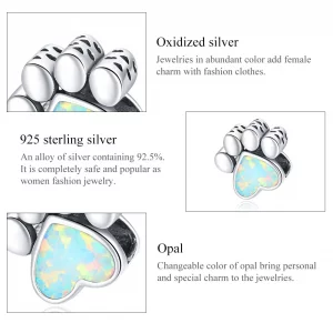 Charms Typu Pandora Słodka łapa psa - SCC1676