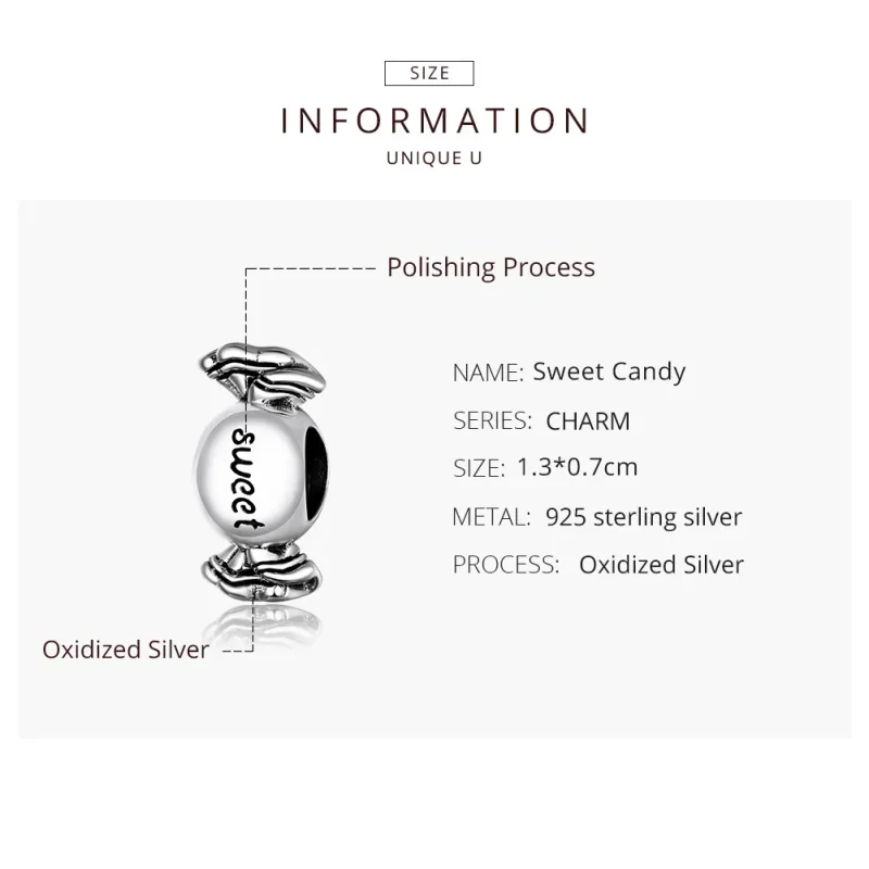 (zdjęcie do) Charms Typu Pandora Słodki cukierek - BSC353 - Wyświetl 8