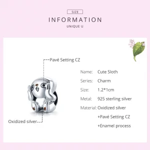 Charms Typu Pandora Słodki leniwiec - SCC1698