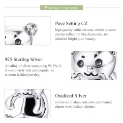 Charms Typu Pandora Słodki miś - SCC984