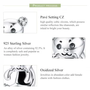 Charms Typu Pandora Słodki miś - SCC984