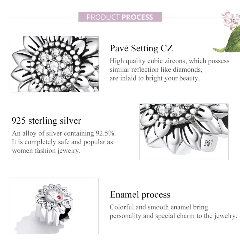 (zdjęcie do) Charms Typu Pandora Słonecznik - SCC1507 - Wyświetl 8