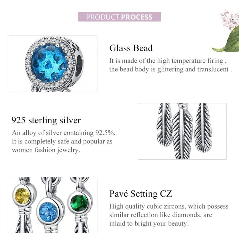 (zdjęcie do) Charms Typu Pandora Szafirowy łapacz snów - SCC1384 - Wyświetl 8