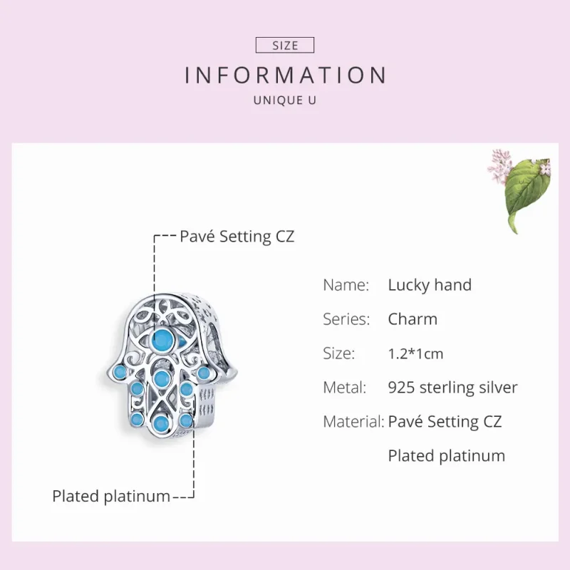 (zdjęcie do) Charms Typu Pandora Szczęśliwa ręka - SCC1757 - Wyświetl 7