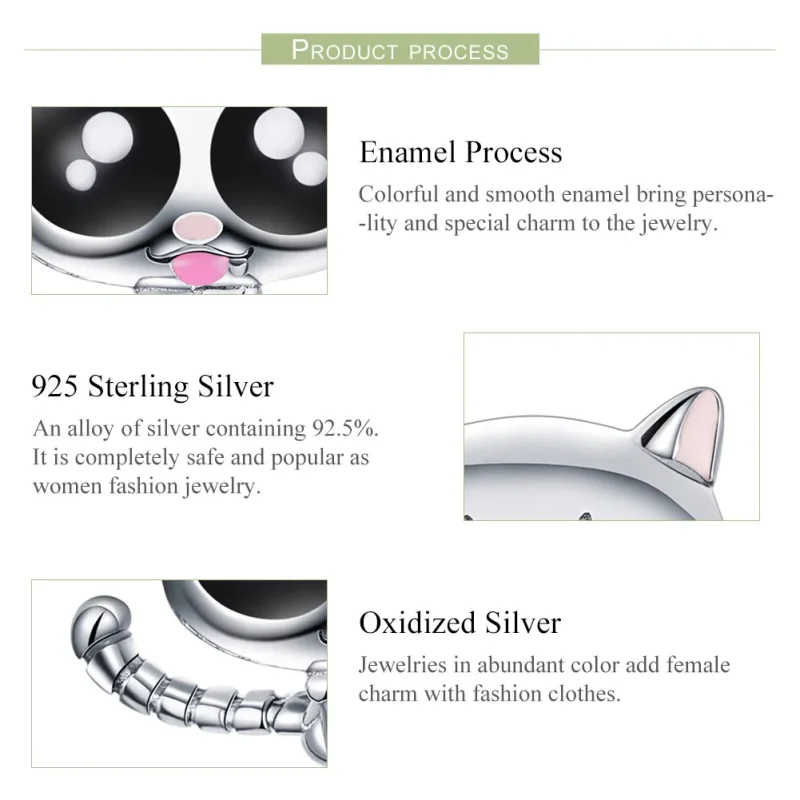 (zdjęcie do) Charms Typu Pandora Szczęśliwy kot - BSC055 - Wyświetl 7