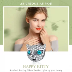 Charms Typu Pandora Szczęśliwy kotek - SCC1131