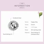 Charms Typu Pandora Szczęśliwy kotek - SCC1203