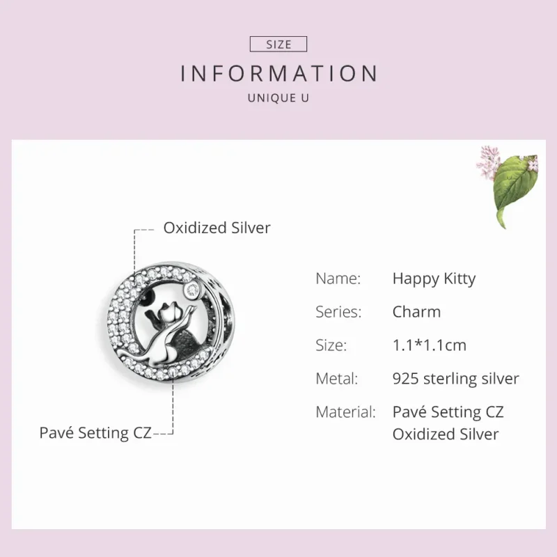 (zdjęcie do) Charms Typu Pandora Szczęśliwy kotek - SCC1203 - Wyświetl 3