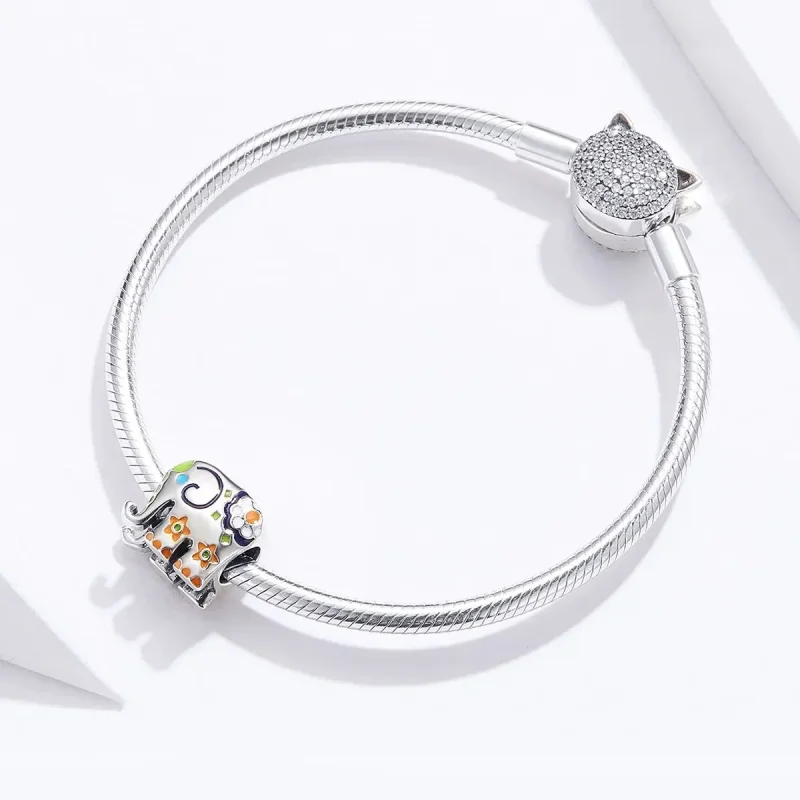 (zdjęcie do) Charms Typu Pandora Szczęśliwy słoń - BSC095 - Wyświetl 2