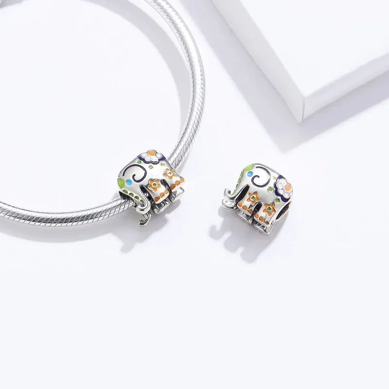 (zdjęcie do) Charms Typu Pandora Szczęśliwy słoń - BSC095 - Wyświetl 4
