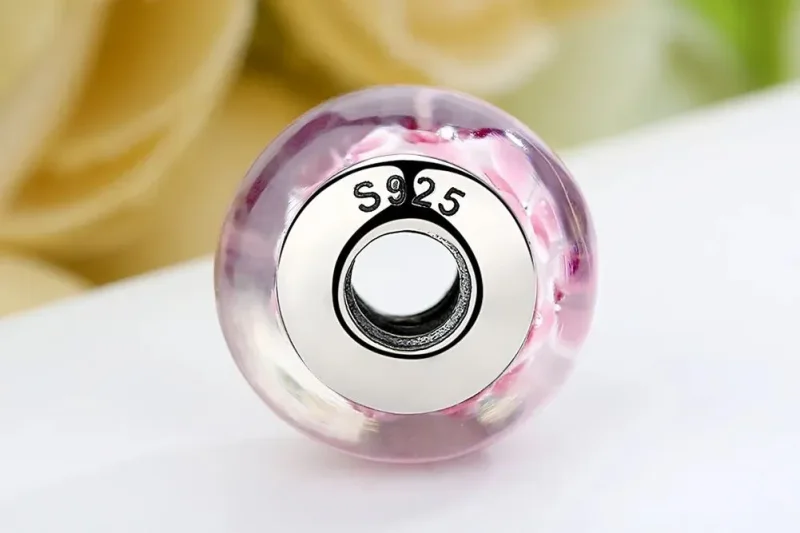 (zdjęcie do) Charms Typu Pandora Szkło Murano w różowe kwiaty - SCZ008 - Wyświetl 9