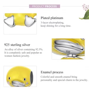 Charms Typu Pandora Żółta Kaczka - SCC1501