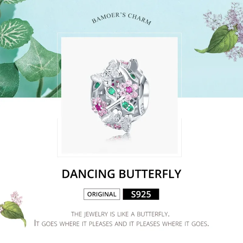 (zdjęcie do) Charms Typu Pandora Tańczący motyl - BSC116 - Wyświetl 6