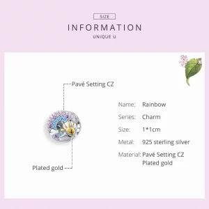 Charms Typu Pandora Tęcza i słońce - SCC1255