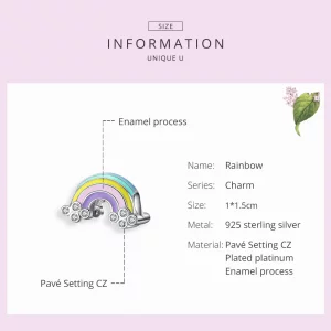 Charms Typu Pandora Tęcza - SCC1425