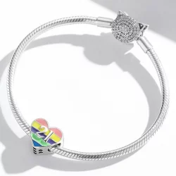 Charms Typu Pandora tęczowe serce - BSC548