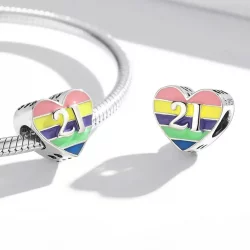 Charms Typu Pandora tęczowe serce - BSC548