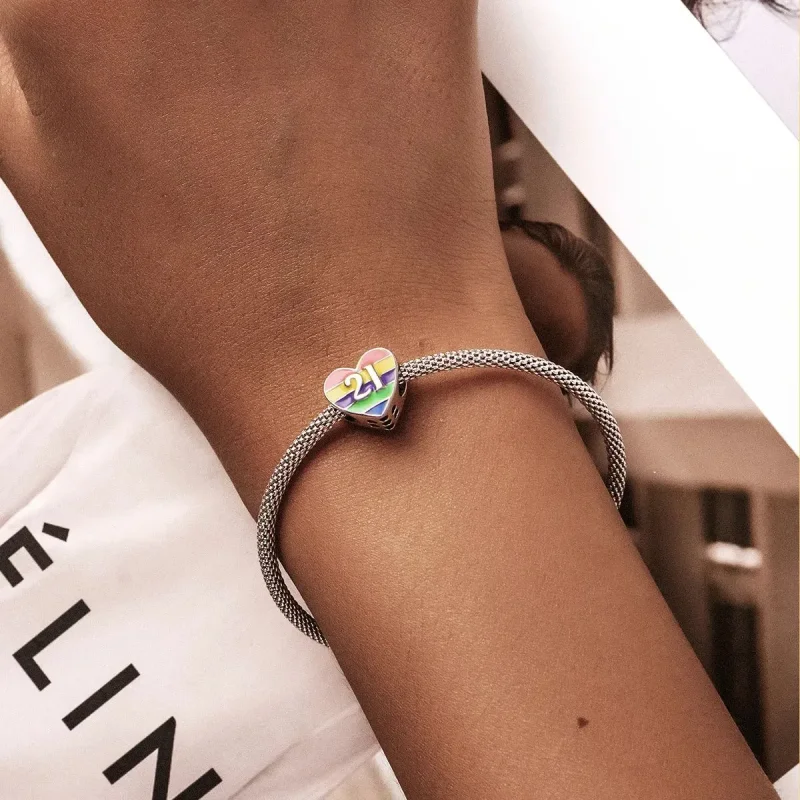 (zdjęcie do) Charms Typu Pandora tęczowe serce - BSC548 - Wyświetl 5