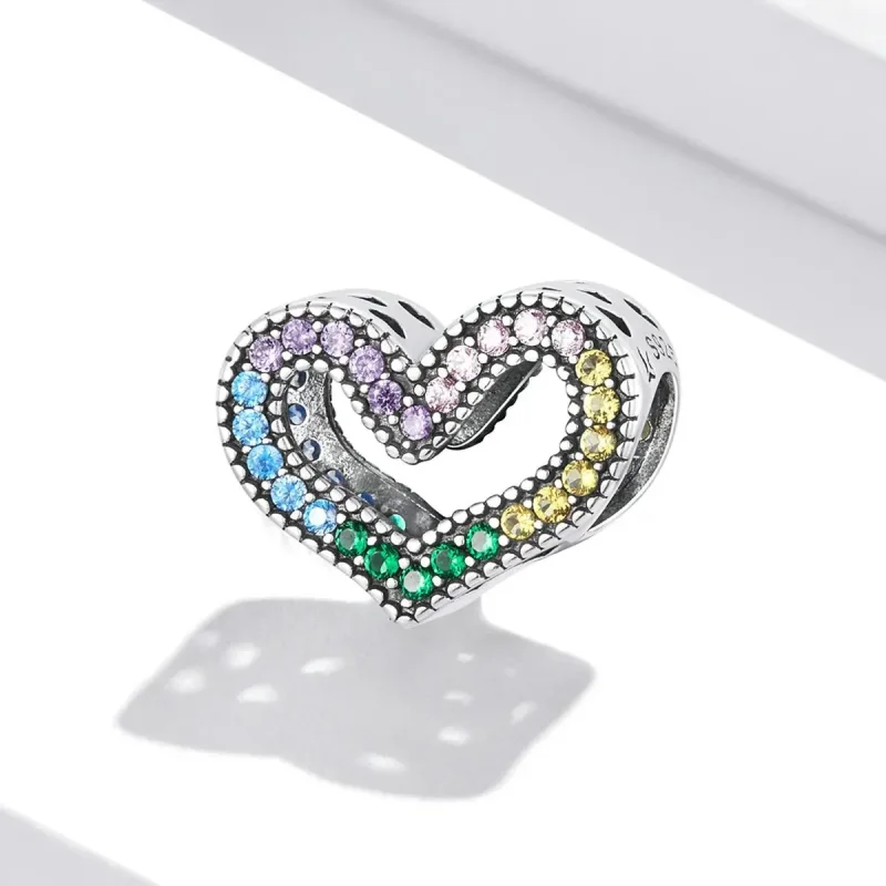 (zdjęcie do) Charms Typu Pandora tęczowe serce - SCC2137 - Wyświetl 2