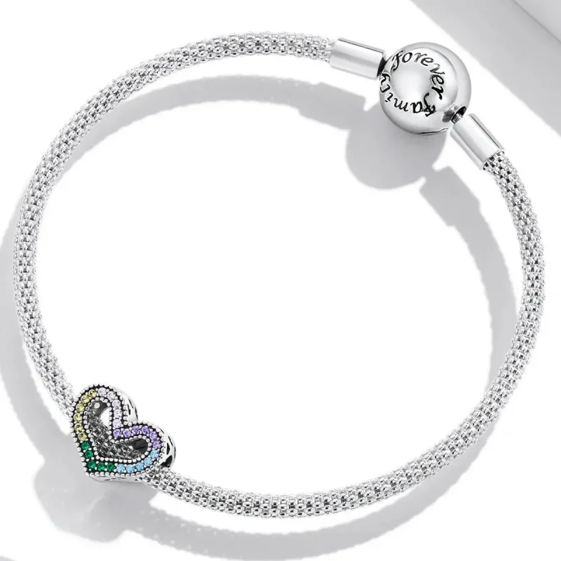 (zdjęcie do) Charms Typu Pandora tęczowe serce - SCC2137 - Wyświetl 3