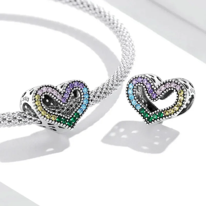 (zdjęcie do) Charms Typu Pandora tęczowe serce - SCC2137 - Wyświetl 4
