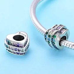 Charms Typu Pandora tęczowe serce - SCC725