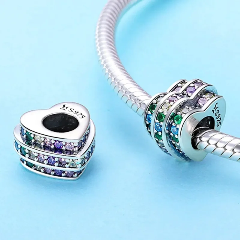 (zdjęcie do) Charms Typu Pandora tęczowe serce - SCC725 - Wyświetl 2