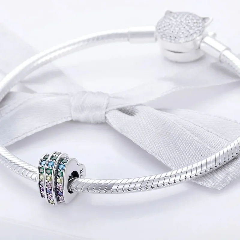 (zdjęcie do) Charms Typu Pandora tęczowe serce - SCC725 - Wyświetl 3