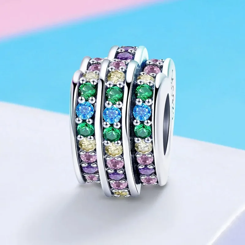 (zdjęcie do) Charms Typu Pandora tęczowe serce - SCC725 - Wyświetl 4