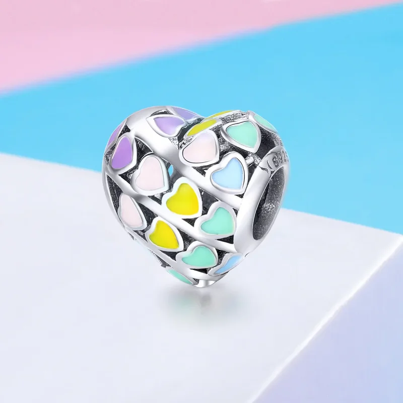 (zdjęcie do) Charms Typu Pandora Tęczowe Serce - SCC902 - Wyświetl 2