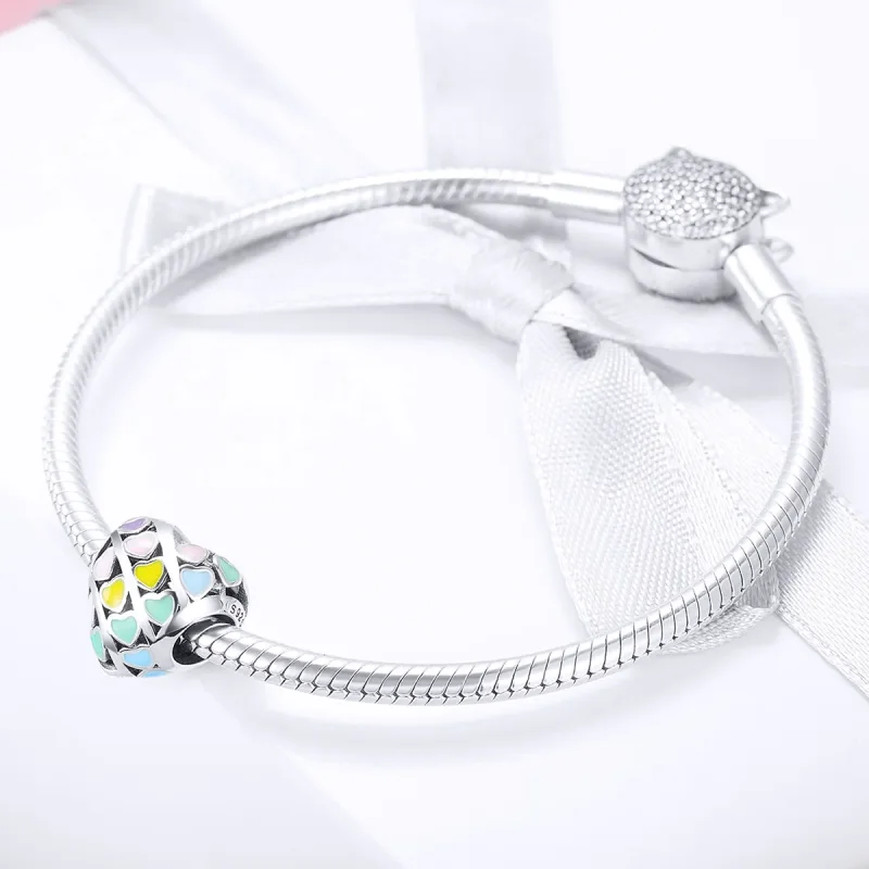 (zdjęcie do) Charms Typu Pandora Tęczowe Serce - SCC902 - Wyświetl 3