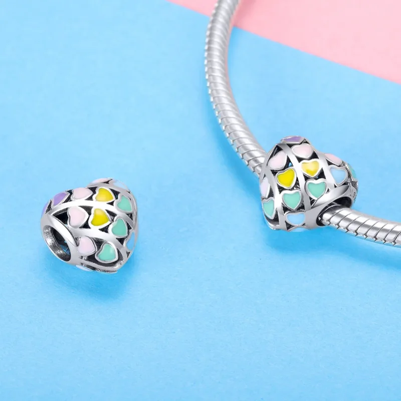 (zdjęcie do) Charms Typu Pandora Tęczowe Serce - SCC902 - Wyświetl 4