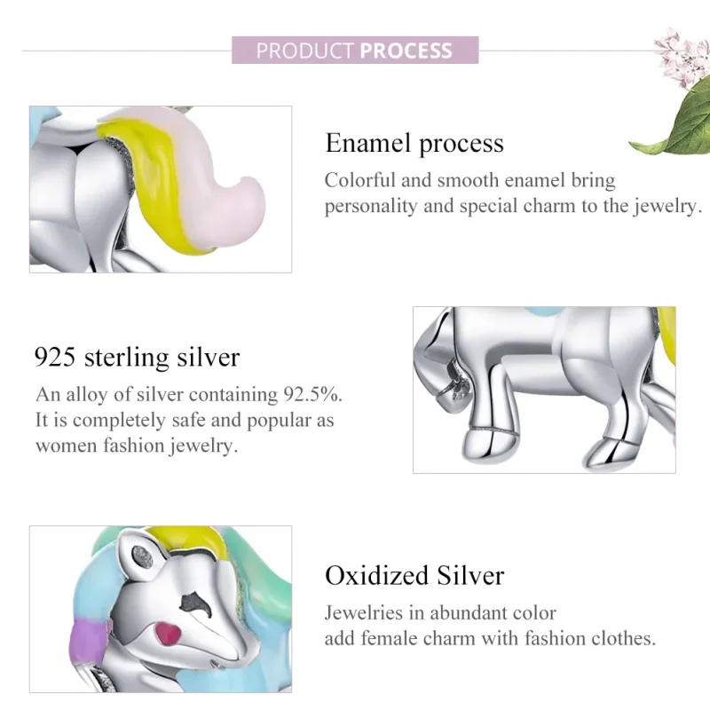 (zdjęcie do) Charms Typu Pandora Tęczowy Koń - SCC1500 - Wyświetl 8