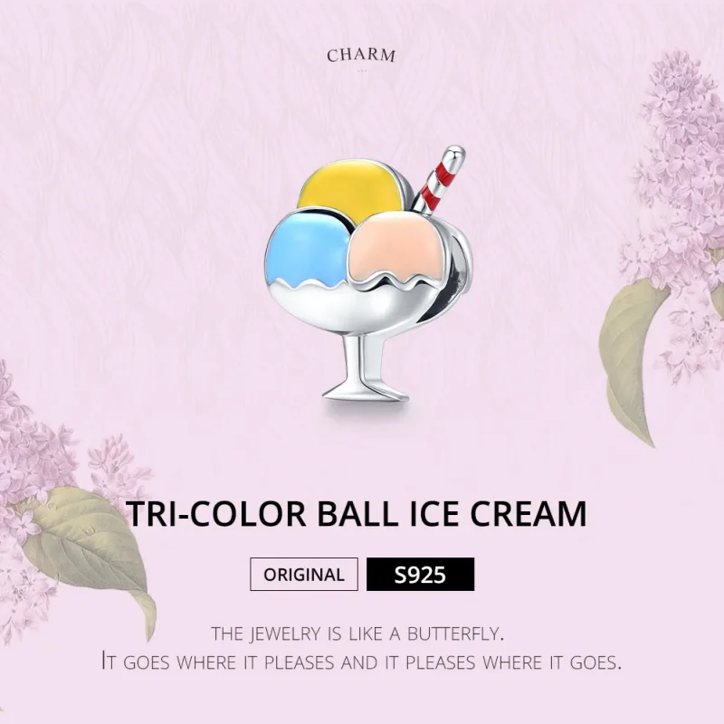 (zdjęcie do) Charms Typu Pandora Trójkolorowy Ball Ice Cream - SCC1532 - Wyświetl 6