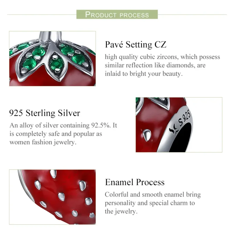 (zdjęcie do) Charms Typu Pandora Truskawka - SCC369 - Wyświetl 6