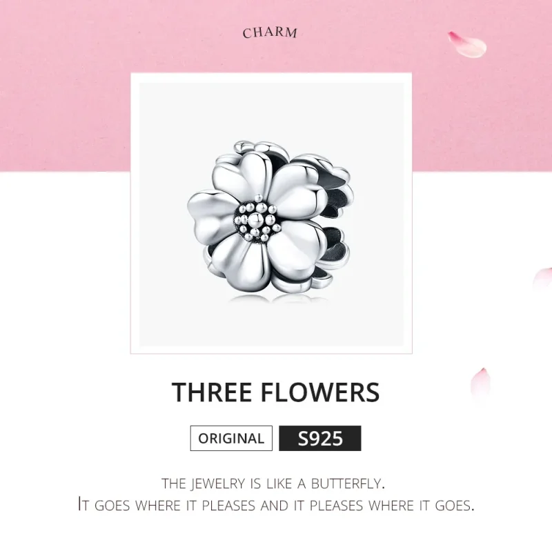 (zdjęcie do) Charms Typu Pandora Trzy Kwiaty - SCC1486 - Wyświetl 5