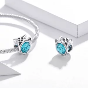Charms Typu Pandora turkusowy kot - SCC1800