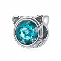 Charms Typu Pandora turkusowy kot - SCC1800