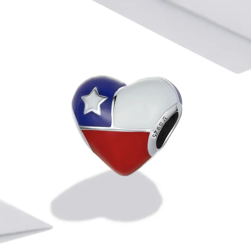 (zdjęcie do) Charms Typu Pandora Uwielbiam flagę Chile - SCC2110 - Wyświetl 2