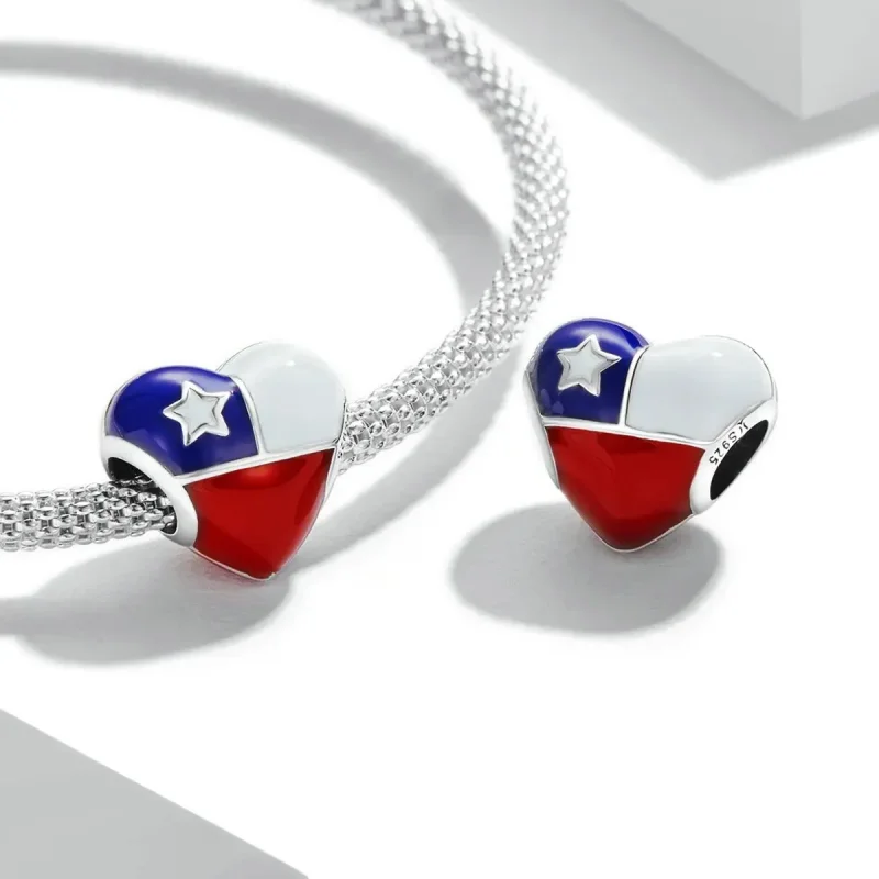 (zdjęcie do) Charms Typu Pandora Uwielbiam flagę Chile - SCC2110 - Wyświetl 4