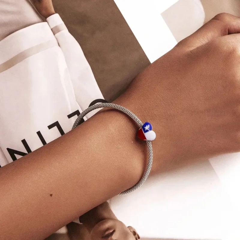 (zdjęcie do) Charms Typu Pandora Uwielbiam flagę Chile - SCC2110 - Wyświetl 5