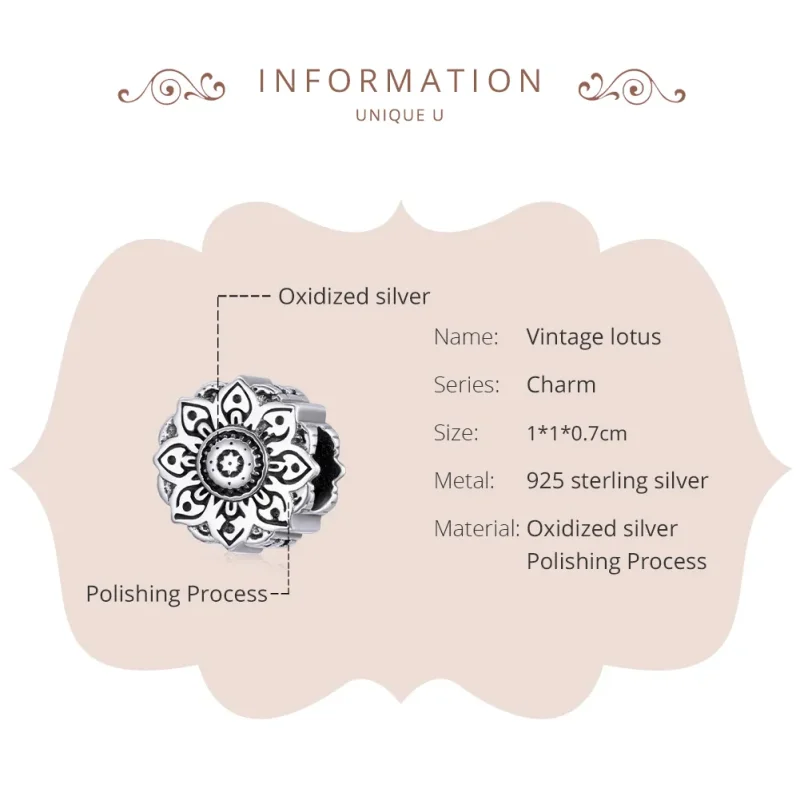 (zdjęcie do) Charms Typu Pandora Vintage Lotos - SCC1823 - Wyświetl 6