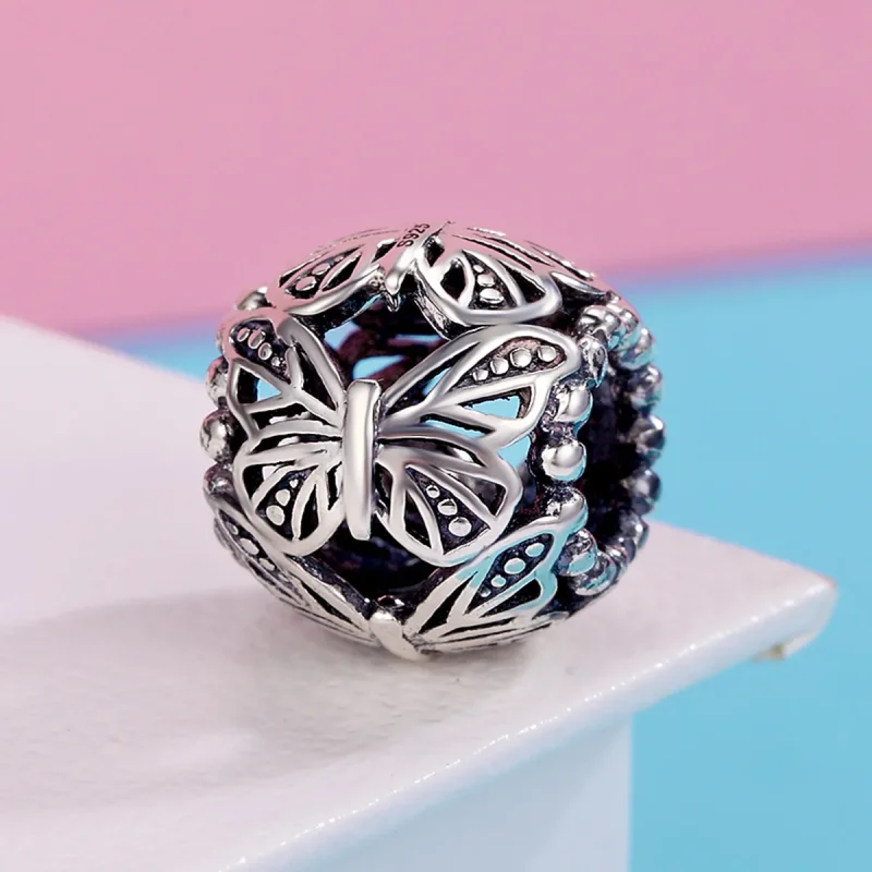 (zdjęcie do) Charms Typu Pandora Vintage motyl - SCC491 - Wyświetl 3