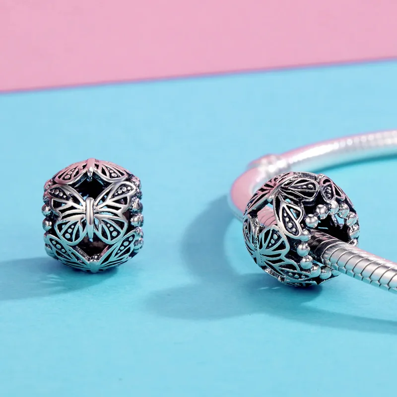 (zdjęcie do) Charms Typu Pandora Vintage motyl - SCC491 - Wyświetl 4