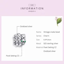 Charms Typu Pandora Vintage wąż - SCC1770